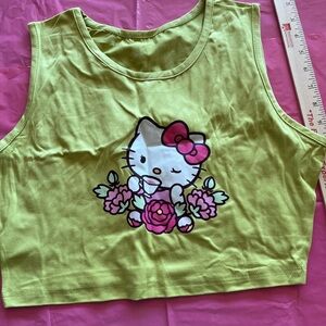 Sanrio Hello Kitty Lime Green Crop Top